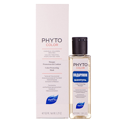 *Набір Phyto Фітоколор маска (маска захист кольору 150 мл + шампунь захист кольору 100 мл)